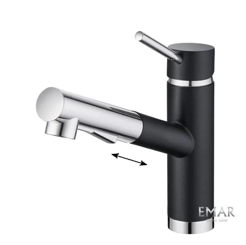 Изображение товара Смеситель для кухонной мойки Emar Quartz 3012.12 Оникс с поворотным изливом