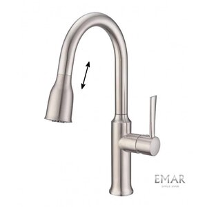 Изображение товара Смеситель Emar Best ЕСВ 7011 для кухонной мойки, вытягиваемый излив, сатин