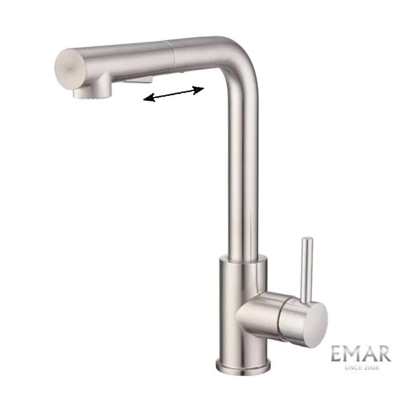 Изображение товара Смеситель для кухни Emar Steel ЕС - 3010ST с поворотным изливом и гарантий 5 лет