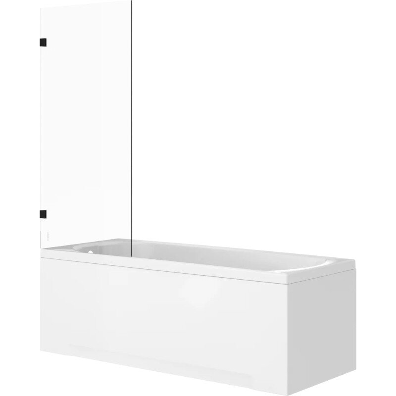 Изображение товара Шторка для ванной Diwo Брянск 70 см стекло прозрачное черный профиль