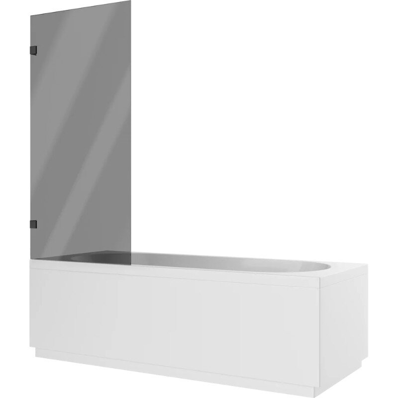 Изображение товара Шторка на ванну Diwo Брянск 70 см стекло тонированное профиль черный матовый