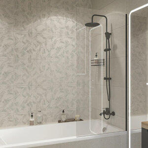 Изображение товара Шторка на ванну Diwo Ростов, 70 см, стекло прозрачное, профиль черный матовый, 4GW012