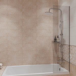 Изображение товара Шторка на ванну Diwo Ростов, 40 см, стекло прозрачное, профиль хром матовый, 4GW014