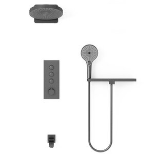 Изображение товара Душевая система Vincea Inspire VSFW-433TI1RGM, термостатическая, на 3 потребителя, воронёная сталь, gunmetal