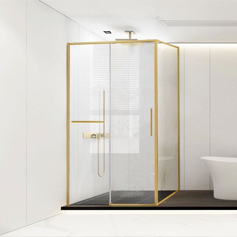 Изображение товара Душевой уголок Vincea Slim Soft 120x90 см прозрачное стекло с золотым профилем