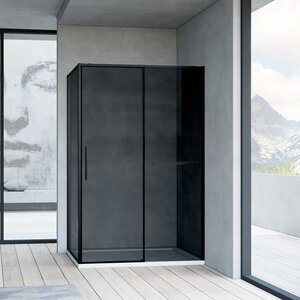 Изображение товара Душевой уголок Vincea Slim Soft, 120 x 90 см, стекло тонированное, профиль черный, VSR-1SS9012CGB