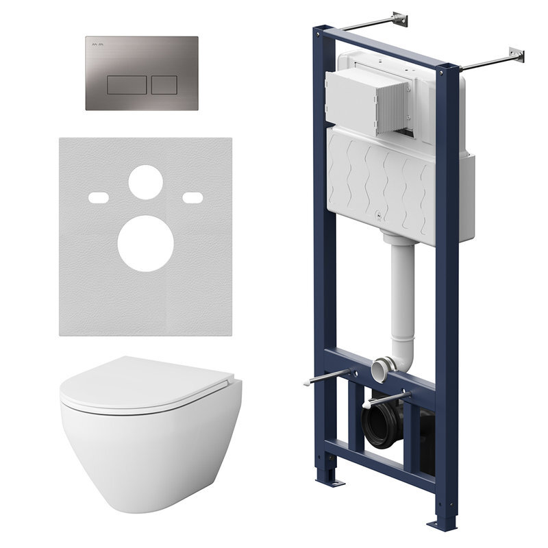 Изображение товара Комплект Инсталляция AM.PM Spirit V2.0 с безободковым подвесным унитазом FlashClean