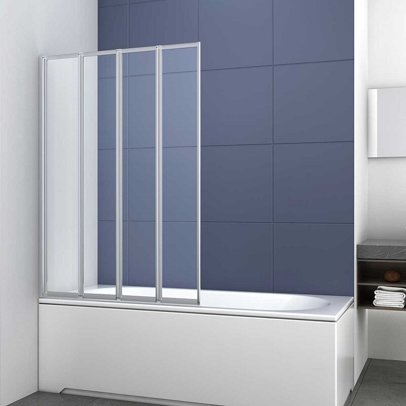 Изображение товара Душевая шторка для ванны Vincea VSB 100 см складная прозрачное стекло хром