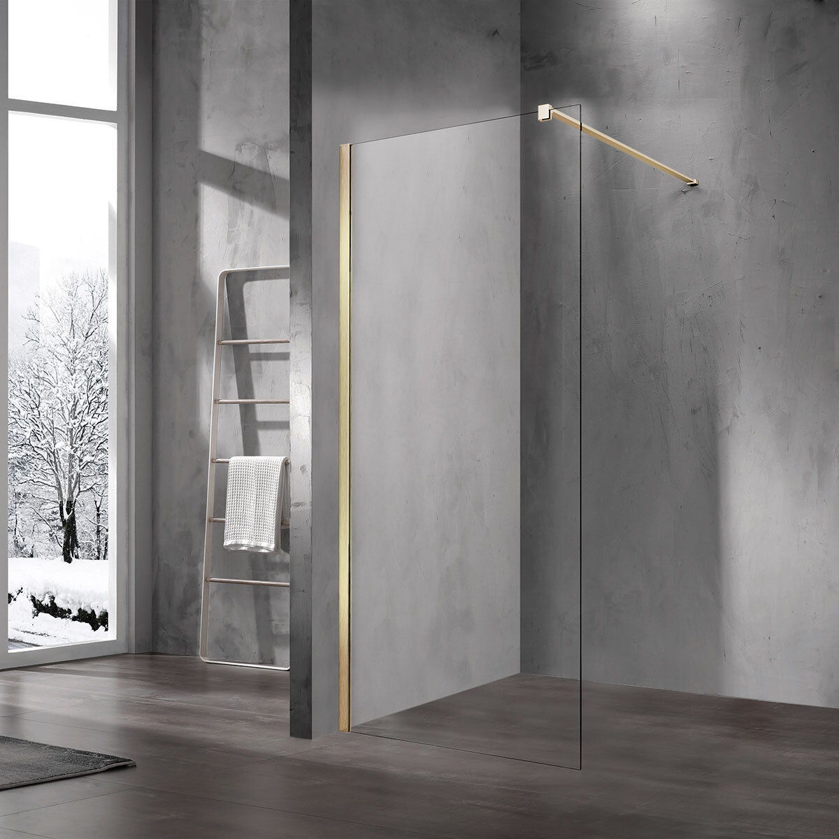 Изображение товара Душевая стенка Vincea Walk In 60x200 см стекло прозрачное профиль золото