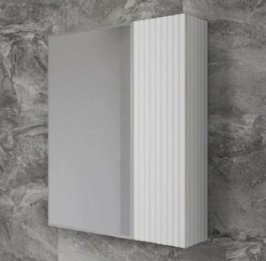 Изображение товара Зеркальный шкаф 60 см Стокгольм белый рифленый софт мебель для ванной