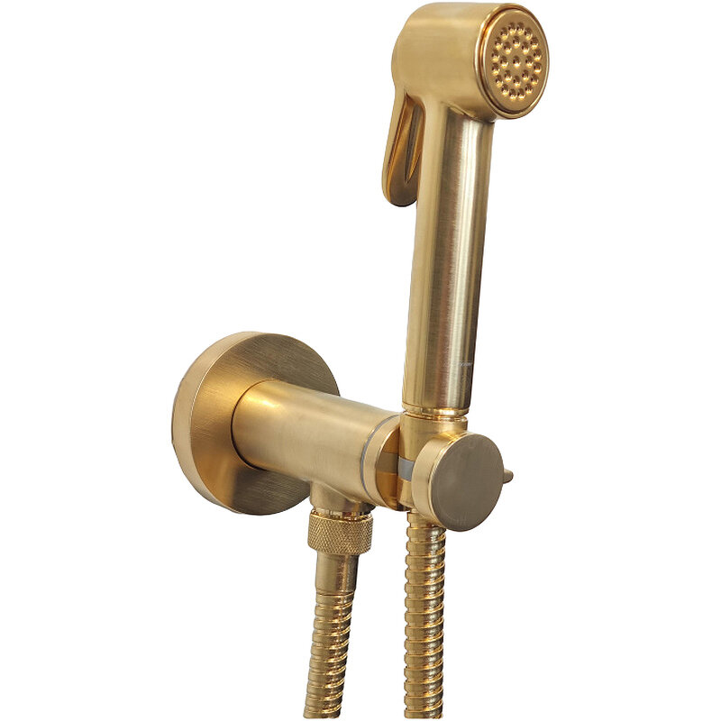 Изображение товара Гигиенический душ Bossini Paloma Brass с смесителем в сатиновом золоте