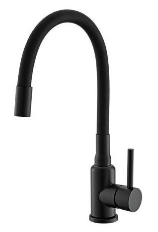 Изображение товара Смеситель для кухонной мойки Alveus Flexa черный матовый