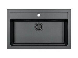 Изображение товара Кухонная мойка Alveus Atrox 1148163 Granital 40 Carbon 79 см черная матовая