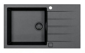 Изображение товара Мойка кухонная Alveus Cadit 1148160 Granital 40 Carbon, 86 см, черный матовый