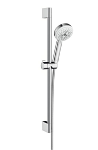 Изображение товара Душевой гарнитур Hansgrohe Crometta 100 Multi 26650400, корпус хром, лицевая часть белая, штанга 65 см, 3 режима струи