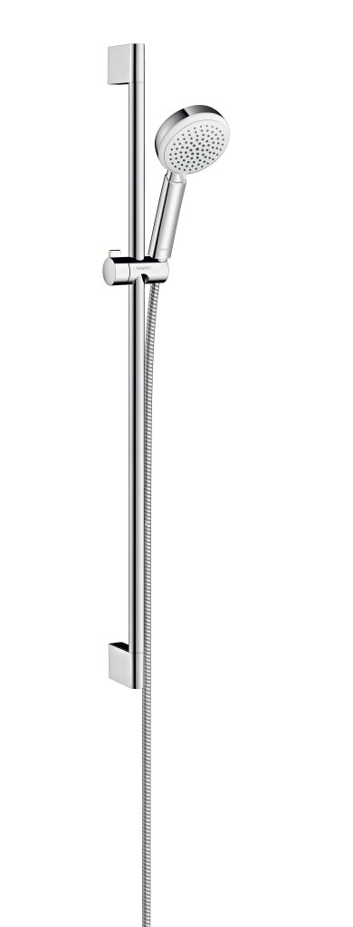 Изображение товара Душевой гарнитур Hansgrohe Crometta 100 Vario 26657400, штанга 90 см, корпус хром, лицевая часть белая, 4 режима струи Изображение товара Душевой гарнитур Hansgrohe Crometta 100 Vario 26657400, штанга 90 см, корпус хром, лицевая часть белая, 4 режима струи