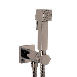 Изображение товара Гигиенический душ Bossini Cube Brass Mixer Set, E38001.094, со смесителем, шлифованный никель