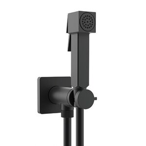 Изображение товара Гигиенический душ Bossini Cube Brass Mixer Set, E38001.073, со смесителем, черный матовый