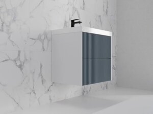 Изображение товара Тумба под раковину Style Line Стокгольм 60 ЛС-00002306, 60 см подвесная, белый софт, графит софт