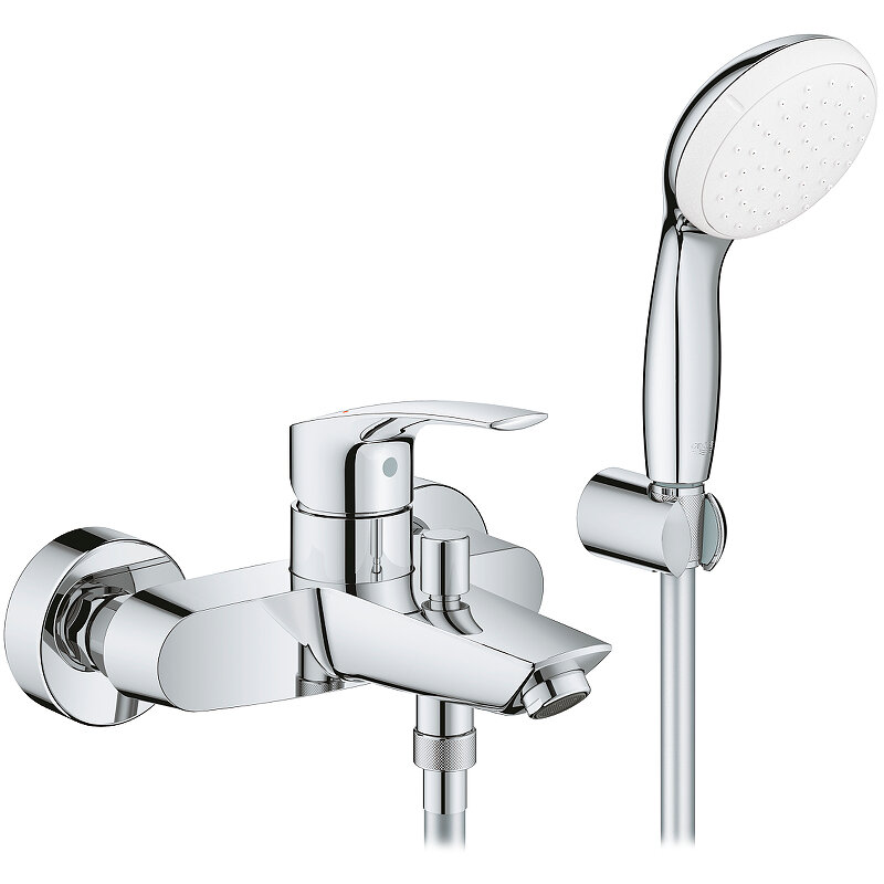 Изображение товара Смеситель для ванны Grohe Eurosmart New с душевым гарнитуром хромированный Изображение товара Смеситель для ванны Grohe Eurosmart New с душевым гарнитуром хромированный