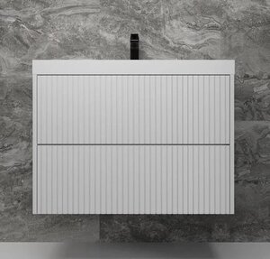 Изображение товара Тумба под раковину Style Line Стокгольм 80 ЛС-00002315, 80 см подвесная, белый рифленый софт