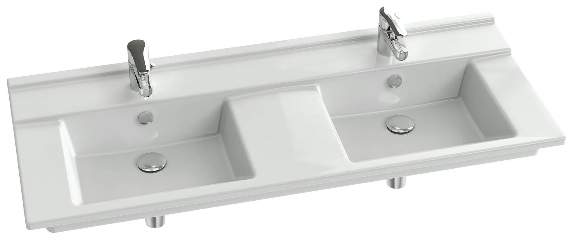 Изображение товара Раковина столешница двойная Jacob Delafon Struktura EXF112-00 120x48 см белая