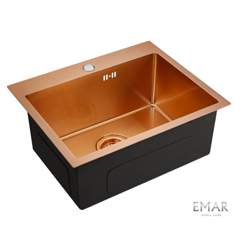 Изображение товара Мойка кухонная Emar Best EMB-115 PVD Nano Coppery 53 см, нержавеющая сталь, цвет Nano Coppery