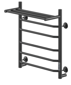 Изображение товара Полотенцесушитель электрический Ника Way-3, ширина 50 см, высота 60 см, диммер справа, с полкой, черный матовый, WAY-3 60/50 с/п черн U