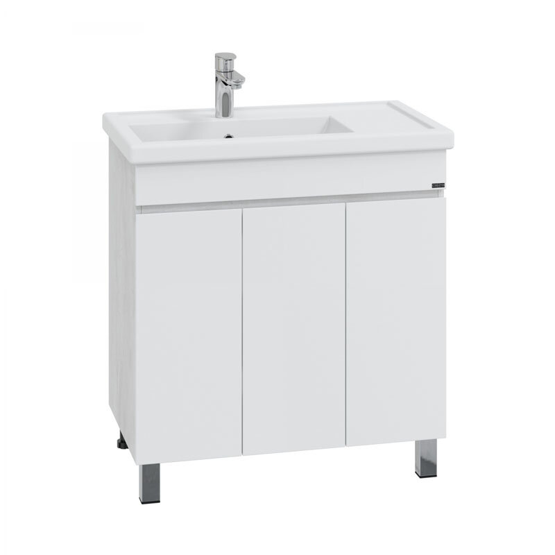 Изображение товара Тумба под раковину СаНта Марс 80 П светлая напольная белая/светлое дерево