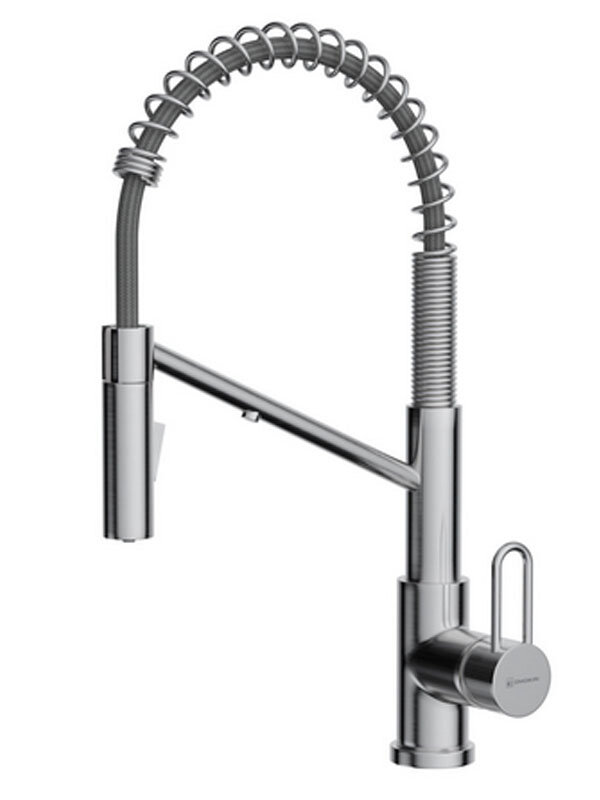 Изображение товара Смеситель для кухонной мойки Omoikiri Mikawa 4994452 2 Plus-SB BN, с выдвижным изливом, цвет нержавеющая сталь