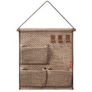 Изображение товара Органайзер-ключница Casy Home подвесной, 3 крючка, 3 кармана, ширина 30 см, высота 33 см, бежевый, 00-100802/НО-041