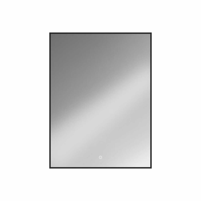 Изображение товара Зеркало Vincea 60x80 см LED с сенсорным выключателем и диммером черная рама