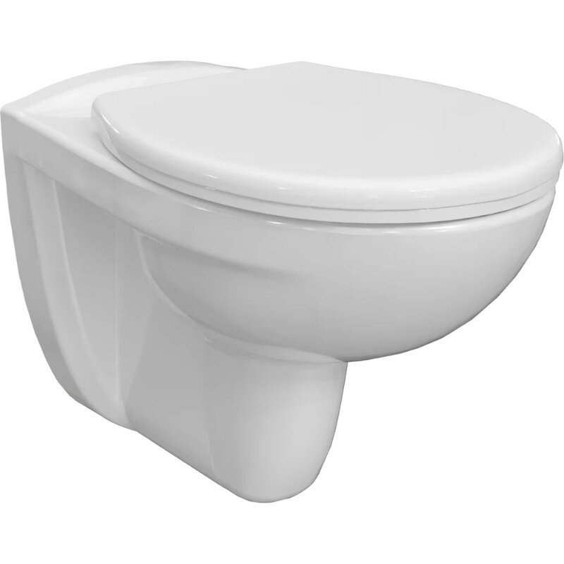 Изображение товара Подвесной унитаз Diwo Анапа безободковый с сиденьем, фарфор, белый