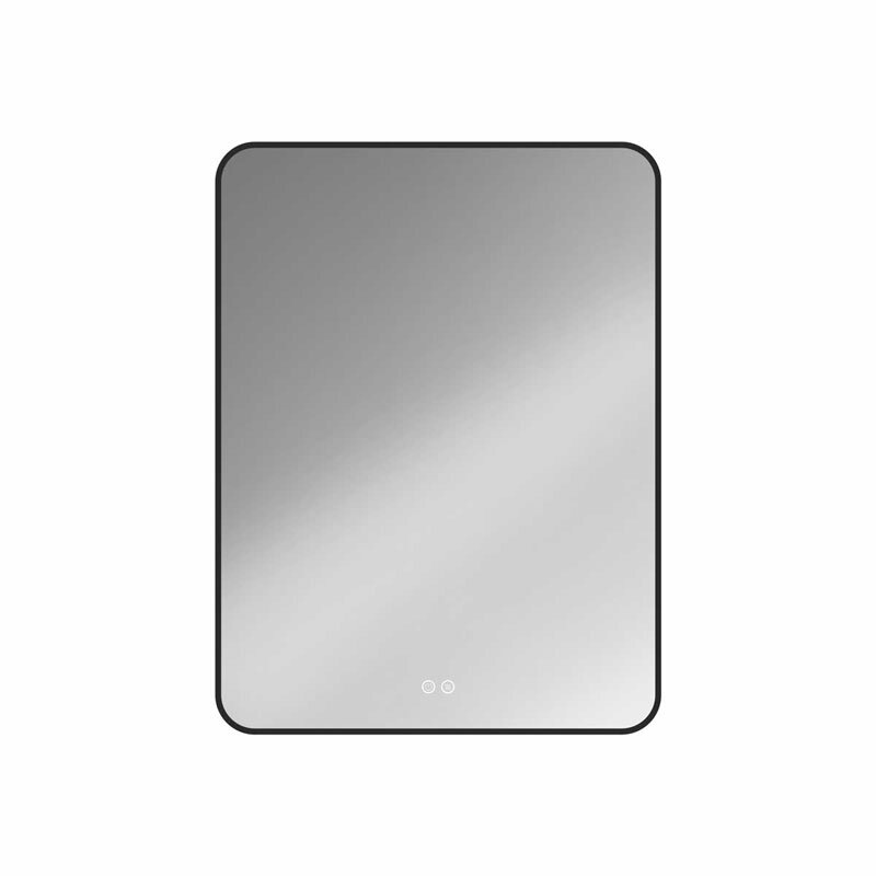 Изображение товара Зеркало Vincea 60 x 80 см LED с антизапотеванием, сенсор и диммер, черная рама