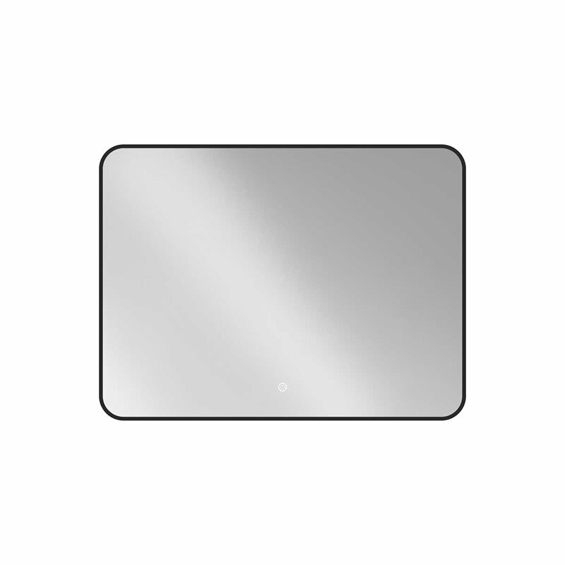 Изображение товара Зеркало Vincea 90x70 см LED с сенсорным выключателем и диммером черная рама