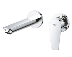 Изображение товара Смеситель для раковины Grohe BauEdge, 20474001, скрытого монтажа на 2 отверстия, в комплекте с монтажной частью, хром