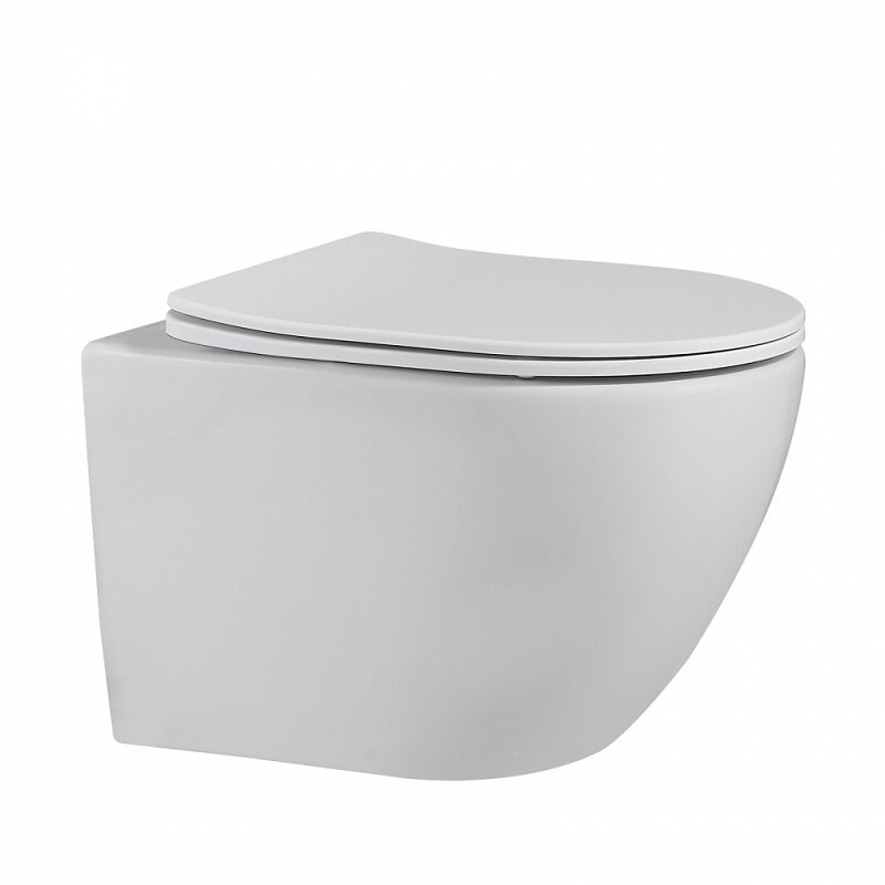 Изображение товара Подвесной унитаз Abber Bequem AC1100MW безободковый, крышка-сиденье микролифт, белый матовый