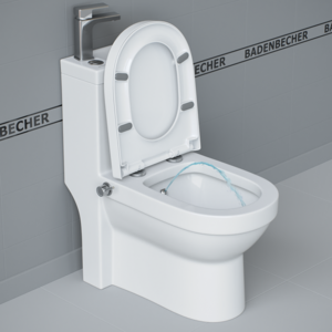 Изображение товара Комбоунитаз Badenbecher, со встроенным биде, раковиной и смесителем, крышка микролифт, белый, 8674ABW