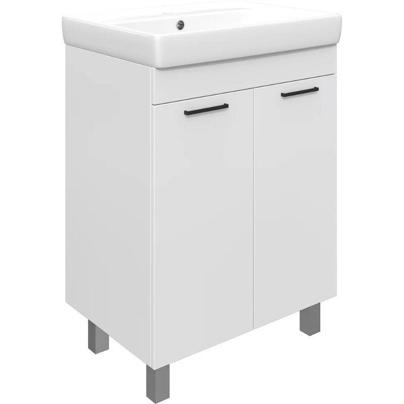 Изображение товара Тумба с раковиной Diwo Брянск, 60 см, белая, с сифоном