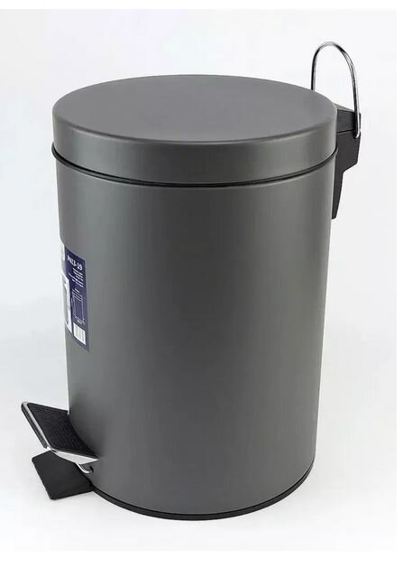 Изображение товара Ведро для мусора Potato, 8 л, с педалью, брезентово-серый, P413-19