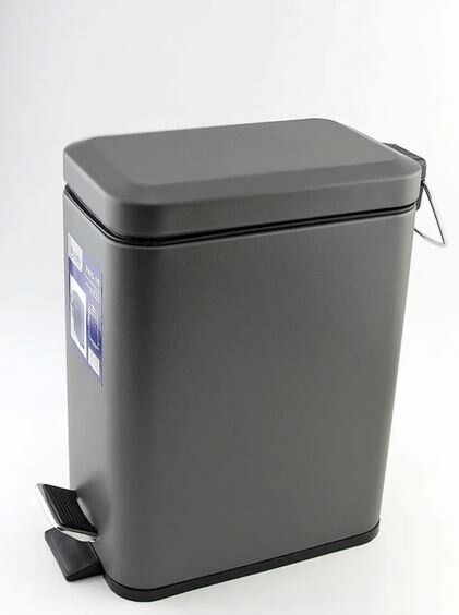 Изображение товара Ведро для мусора Potato, 5 л, с педалью, брезентово-серый, P425-19