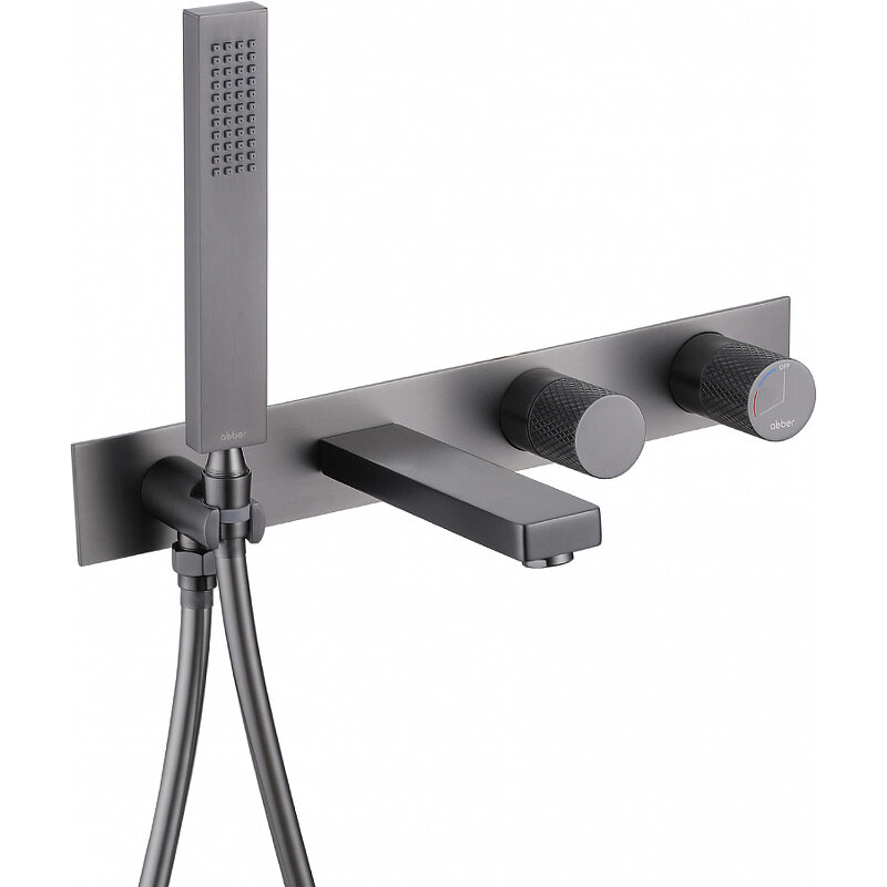 Изображение товара Смеситель для ванны и душа Abber Rund AF8730NG с душевым гарнитуром никель