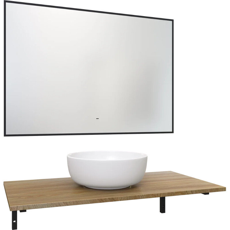 Изображение товара Комплект мебели для ванной Diwo Элиста, 100 см, цвет светлое дерево, 63569/00-00001237/С17821/LED-00002462