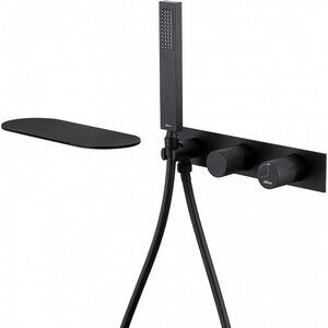 Изображение товара Смеситель для ванны и душа Abber Rund AF8731B, с душевым гарнитуром, цвет черный матовый