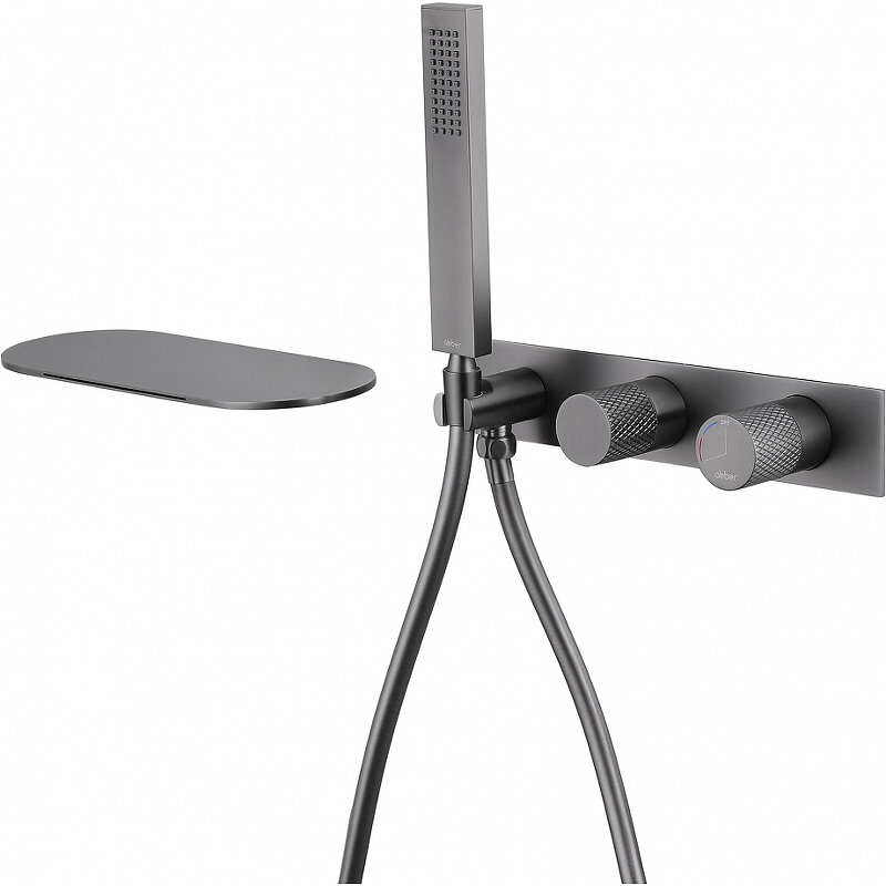 Изображение товара Смеситель для ванны и душа Abber Rund AF8731NG с душевым гарнитуром, цвет никель