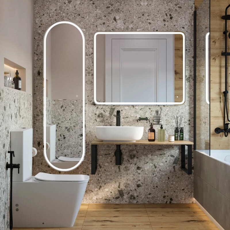 Изображение товара Комплект мебели для ванной Diwo Элиста, 100 см, цвет светлое дерево, 63570/00-00001240/С17823/LED-00002202