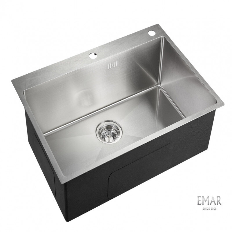 Изображение товара Кухонная мойка Emar Best EMB-125A PVD Nano Satine 74 см из нержавеющей стали
