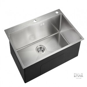 Изображение товара Мойка кухонная Emar Best EMB-125A PVD Nano Satine 74 см, нержавеющая сталь, цвет Nano Satine