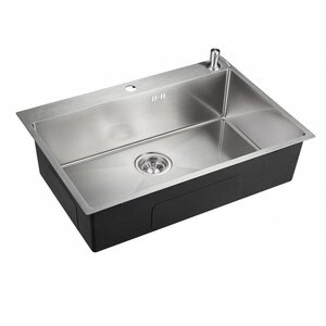 Изображение товара Мойка кухонная Emar Best EMB-125A PVD Nano Satine 74 см, нержавеющая сталь, с дозатором