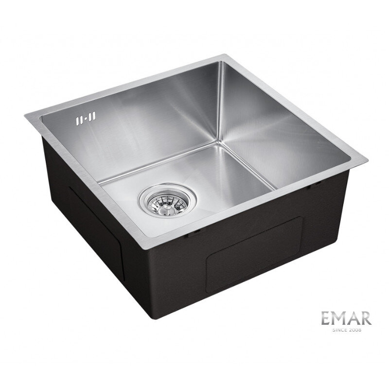 Изображение товара Мойка кухонная Emar Best EMB-131 PVD Nano Satine 44 см, нержавеющая сталь, цвет Nano Satine